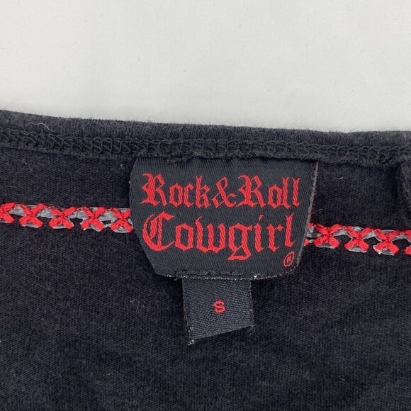 Rock & Roll Cowgirl Size Small Dress Black Red Embroidered Y2K Punk Grunge Retro - Picture 3 of 12